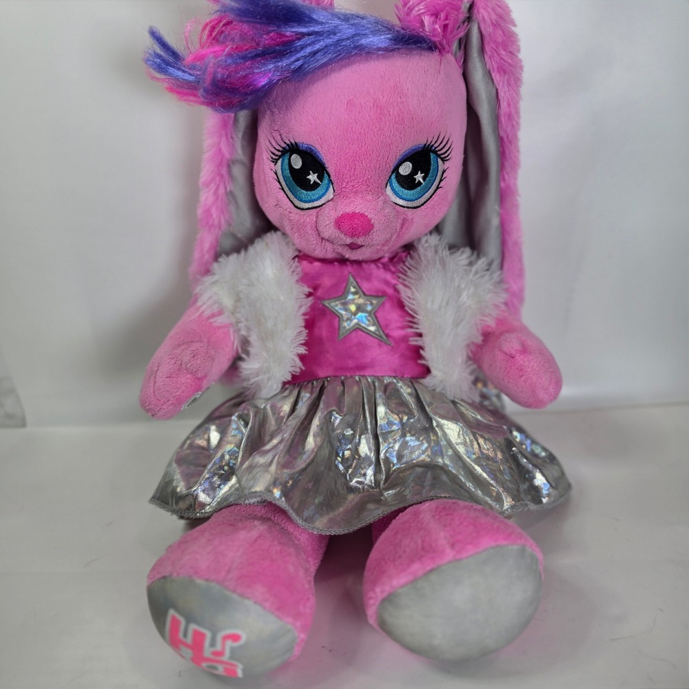 Build A Bear Honey Girls Risa Pink Bunny Plush 18 inch Star Outfit Clothes Stuff
